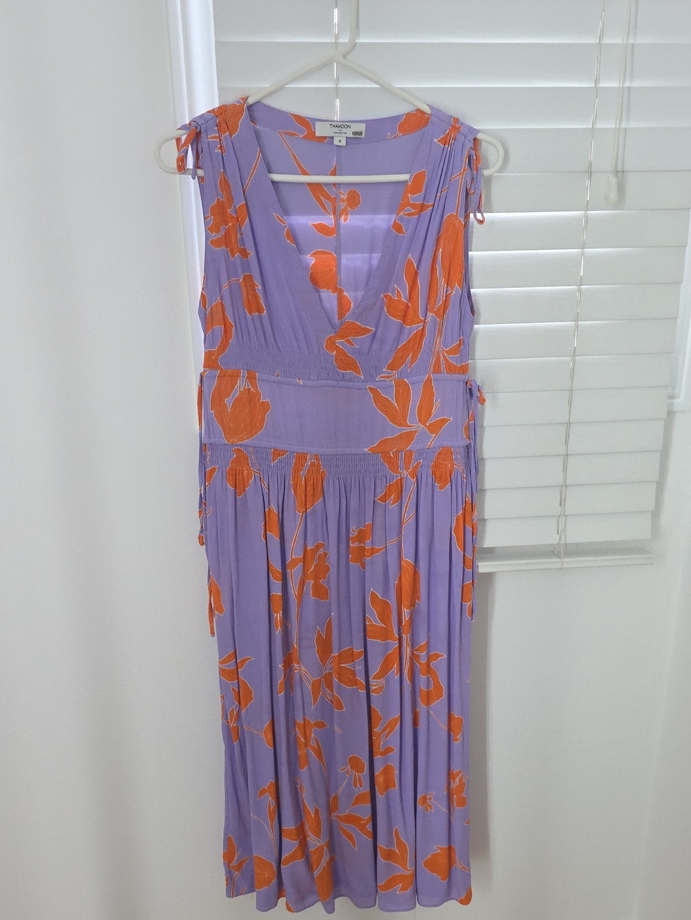 Thakoon Lavender Maxi Dress with Orange Floral Print